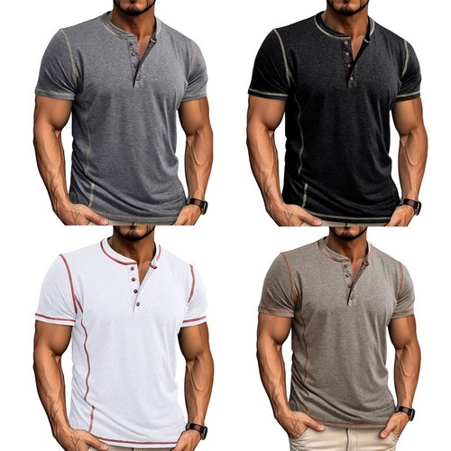 Herren henley shirt mit - t-shirt,