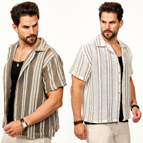 Herren kurzarmhemd strick polo - herren,